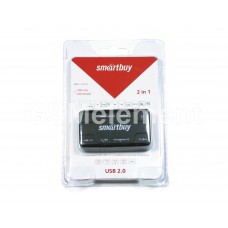 Кардридер + USB Hub SmartBuy SBR-750-K (USB 2.0), black