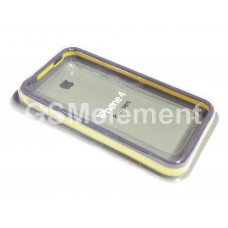 бампер для iphone 4/4S (жёлтый/чёрный)
