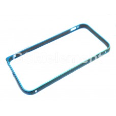 бампер для iphone 5/5S металл (голубой с золотым рисунком) 