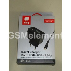 СЗУ micro USB Ainy EA-032A (2.0 A + USB выход), чёрный