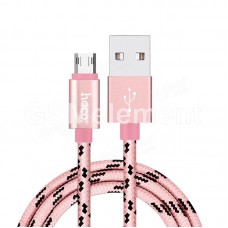 USB датакабель micro USB Hoco U6, двусторонний разъём, (1,2 m) розовое золото