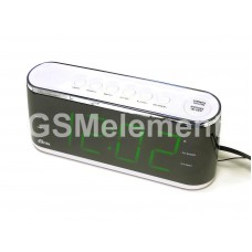 Часы настольные Ritmix RRC-1810, будильник, FM-радио, питание от сети, белый с зелёной подсветкой