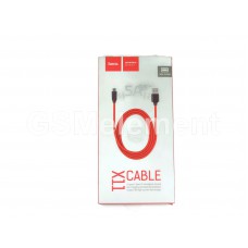 USB датакабель Type-C Hoco X11 (1.2 m) (5A) круглый, силиконовый, красно-чёрный
