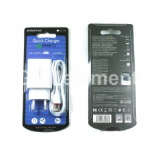 СЗУ BoroFone BA21A (USB выход 5 V/3 A, Quick Charge 3.0 + кабель micro USB), белый