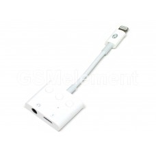 Аудио-переходник Apple 8 pin (m) - Jack 3.5mm (f), 8 pin (f), Best GL058, белый 