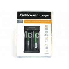 Зарядное устройство GoPower LiCharger 4 (AA/AAA/C/SC/18650/CR123A и др.) шнур micro USB, автомат