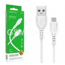 USB датакабель micro USB, Borofone BX51 (2.4 A/ 1.0 m) силикон, белый