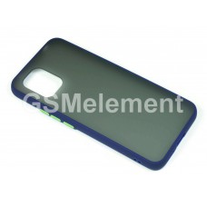 Задняя накладка для Samsung SM-A415F Galaxy A41, Skin Feeling, силикон/пластик, тёмно-синяя рамка