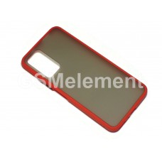 Задняя накладка для Samsung SM-A415F Galaxy A41, Skin Feeling, силикон/пластик, красная рамка