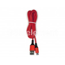 USB датакабель micro USB MRM R50 (2.4 A/ 1.2 m) круглый, резиновый, красный