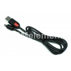 USB датакабель micro USB MRM R15 (2.4 A/ 1.0 m) круглый, резиновый, чёрно-красный
