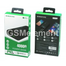 Внешний аккумулятор BoroFone DBT01, 40000 mAh (4*USB-A, micro/Type-C/PD, QC 3.0, LCD), чёрный