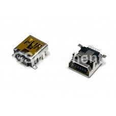 Разъем системный mini USB 10 pin (на плату), type 1 (mi-18)