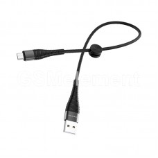 USB датакабель micro USB Borofone BX32 (2.4 A/ 0.25 m) короткий, чёрный
