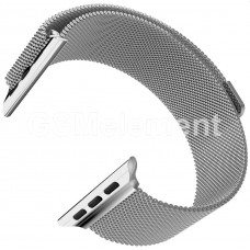 Ремешок металлический для часов Apple Watch 42/44/45 mm, миланская петля, серебро