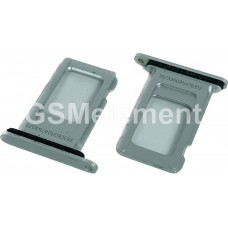Контейнер SIM для iPhone Xr серебро, оригинал