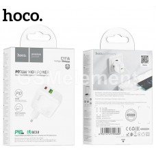 СЗУ Hoco C111A, Lucky (1*USB-A QC 3.0 + 1*USB-C PD30W), белый