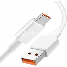 USB датакабель Type-C, Xiaomi (чип IC для Turbo Charger/Hyper Charge, 6 A, 120W), белый