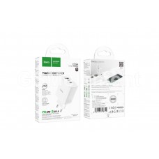 СЗУ Hoco C126A (1*USB QC3.0 18W + 2*USB-C PD20+20W/ кабель USB-C to Lightning ), белый