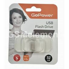 USB флеш-накопитель 32Gb GoPower MINI USB 2.0 металл серебряный