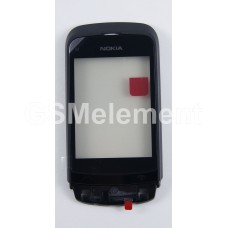 Тачскрин Nokia C2-02/C2-03/C2-06/C2-07/C2-08 (Black) на передней панели, со шлейфом и динамиком оригинал 100%