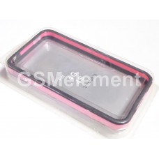 бампер для iphone 4/4S (розовый/чёрный)