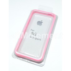 бампер для iphone 5/5S (белый/розовый)