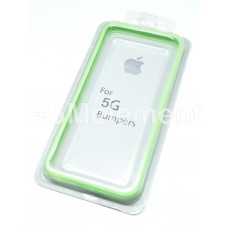 бампер для iphone 5/5S (прозрачный зелёный)