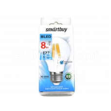 Лампа светодиодная SmartBuy A60, E27, 8Вт/220-240В/4000К (холодный свет) FIL