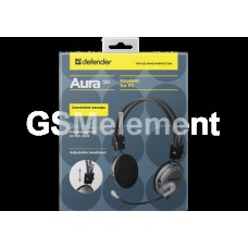 Стерео-наушники Defender Aura 120, полноразмерные (микрофон/кабель 3.0 m) Black