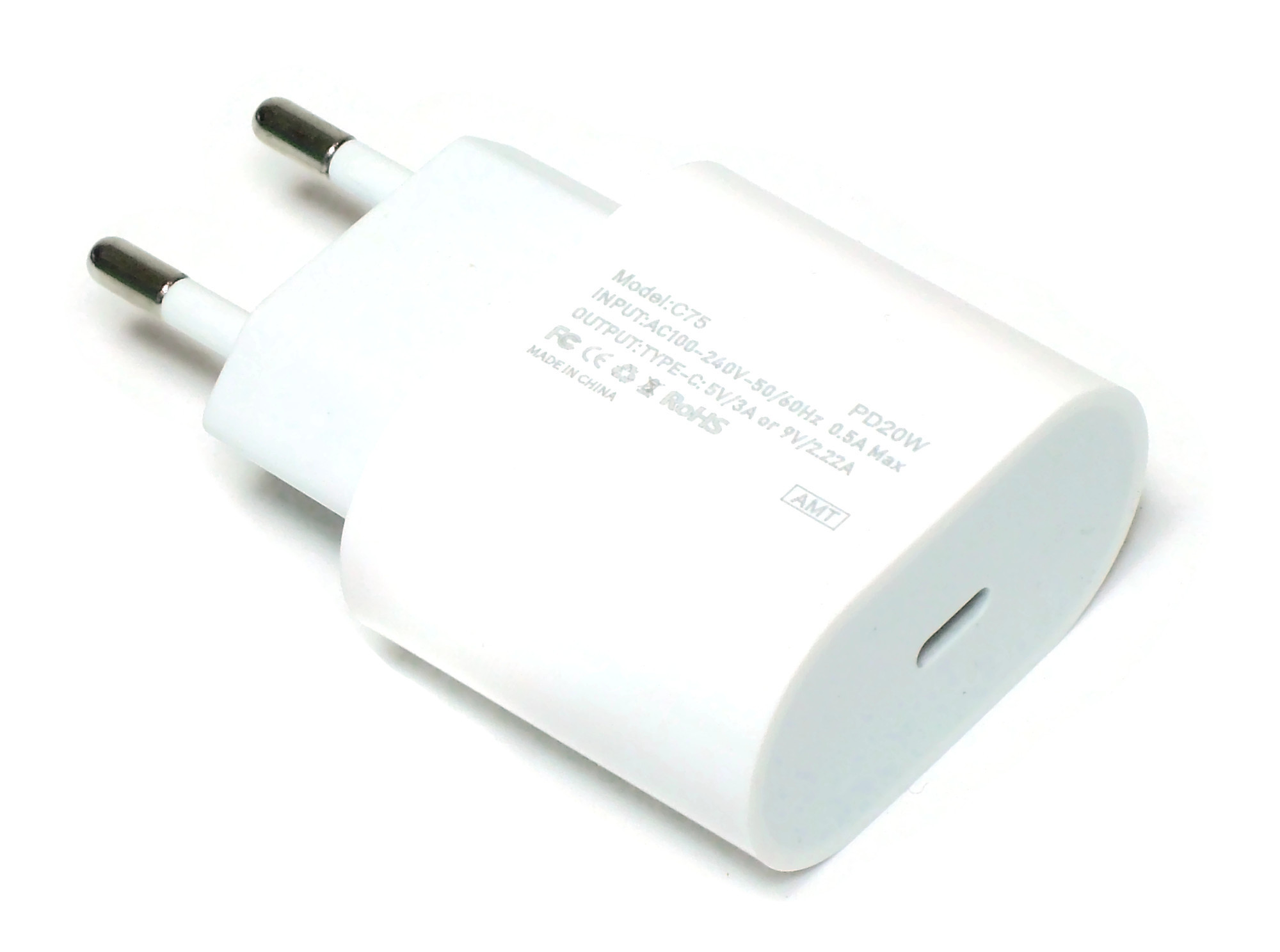 СЗУ Maimi C75 (USB-C выход 20W, 5 V/3 A, PD3.0), белый
